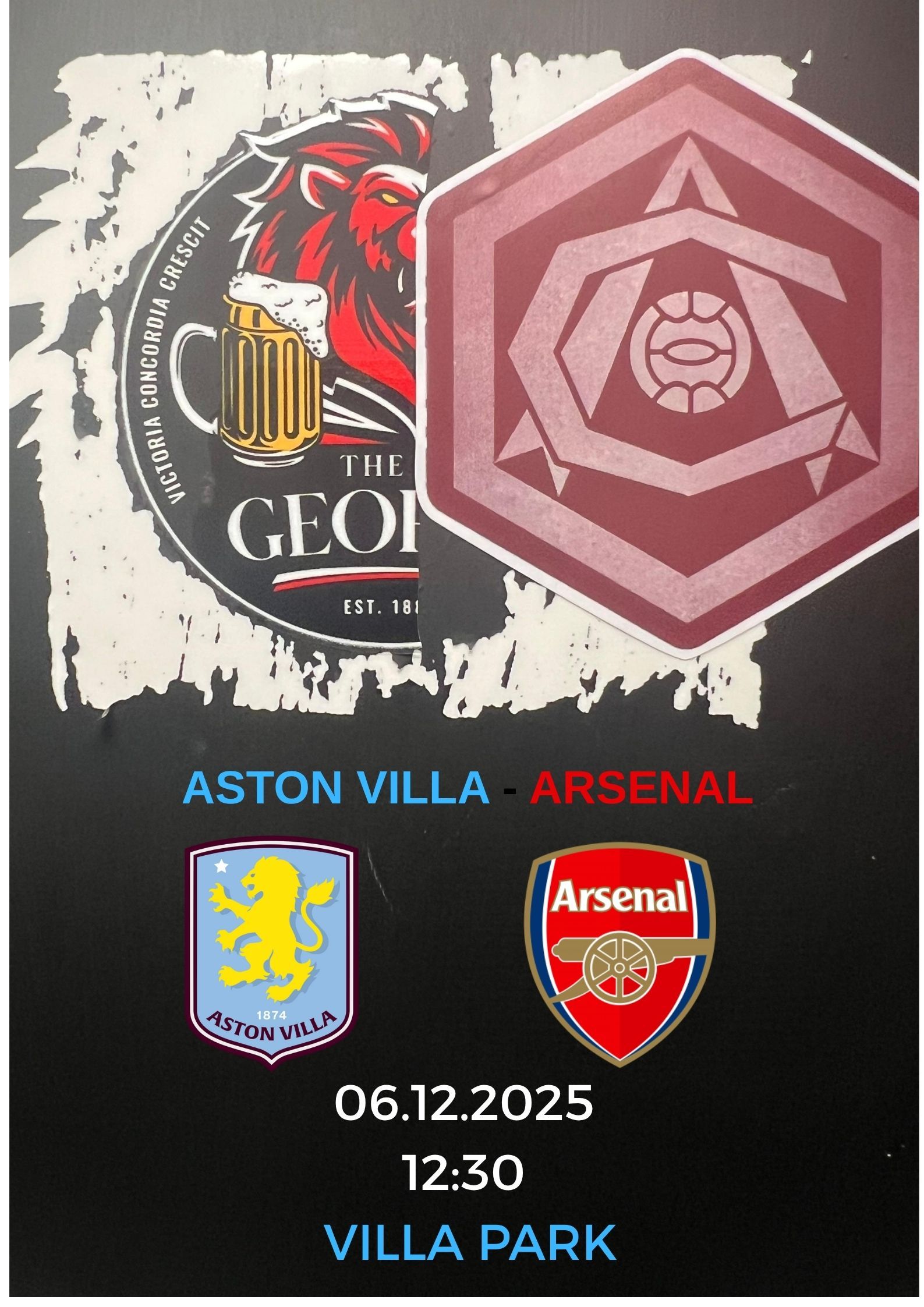 Aston Villa v Arsenal live Screening
